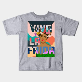 Frida Kahlo T shirt design, viva la frida for mexican culture and art lovers Kids T-Shirt